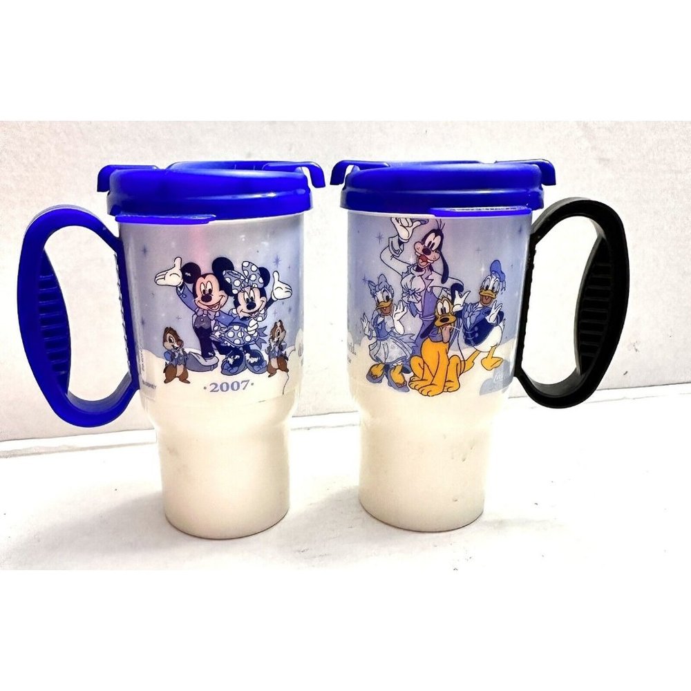 Walt Disney World 2007 Where Dreams Come‎ True Travel Insulated Cup Lot of 2